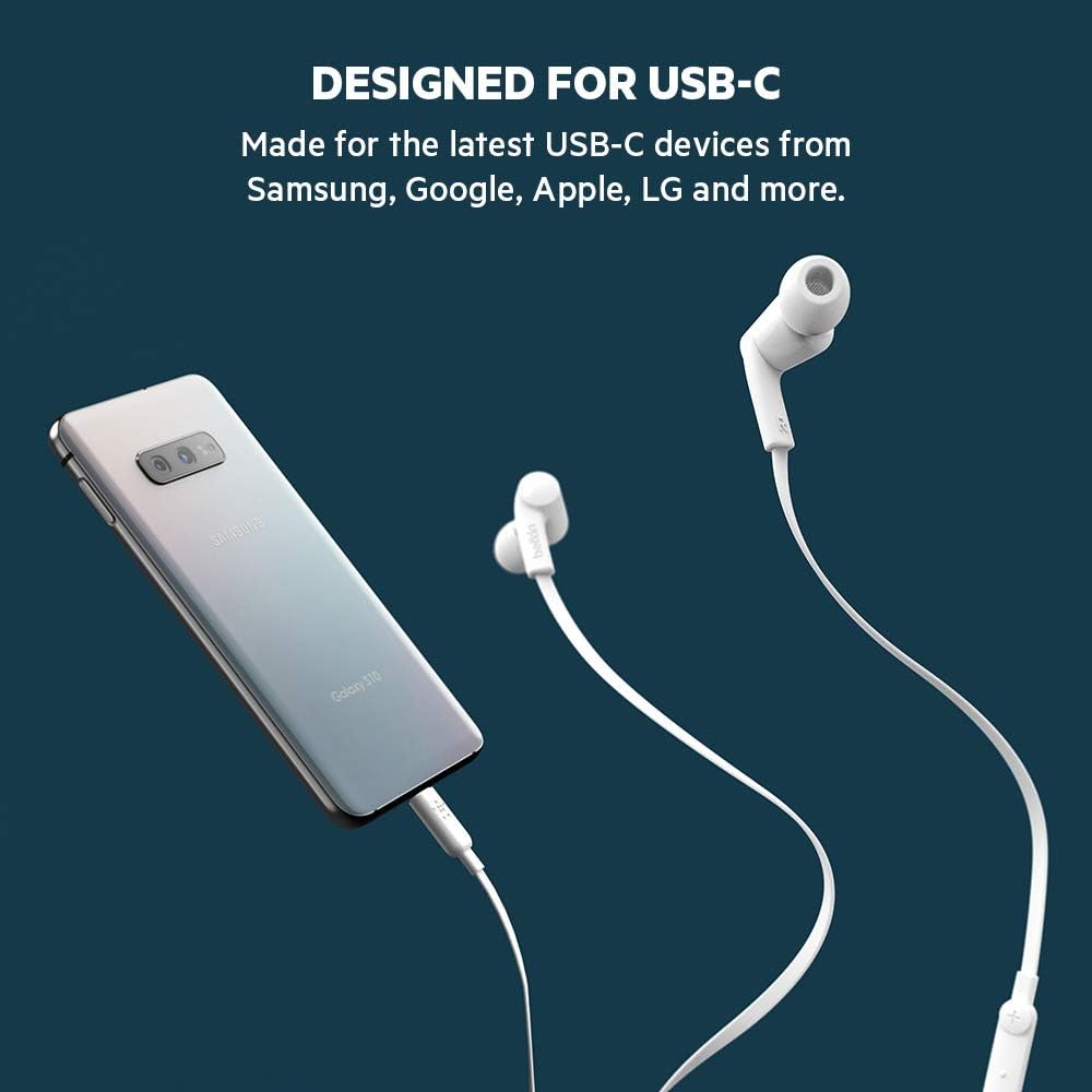 Belkin in-Ear USB-C Headphones w/Mic Control (White)