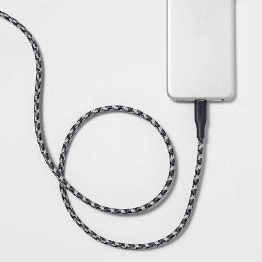 10ft Lightning to USB-C MFI Certified Braided Cable (Dusk Blue)