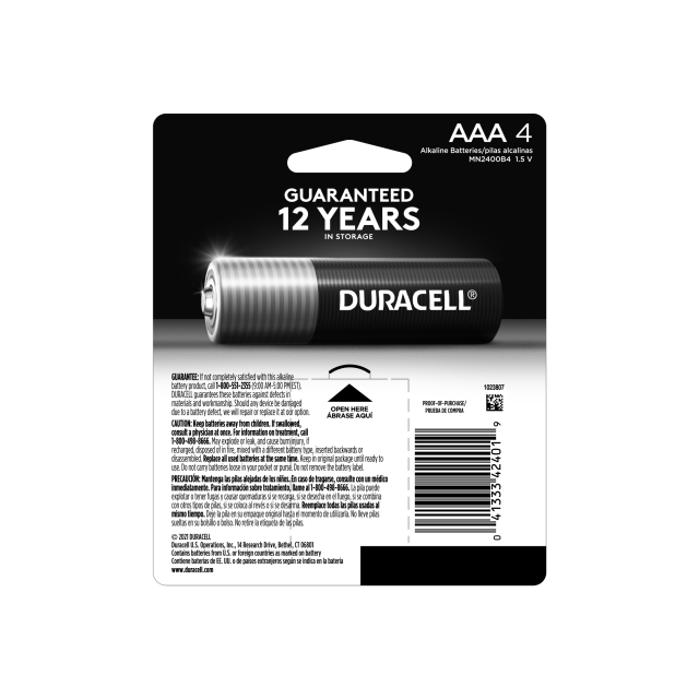 Duracell Coppertop AAA Alkaline Battery - 4 Count