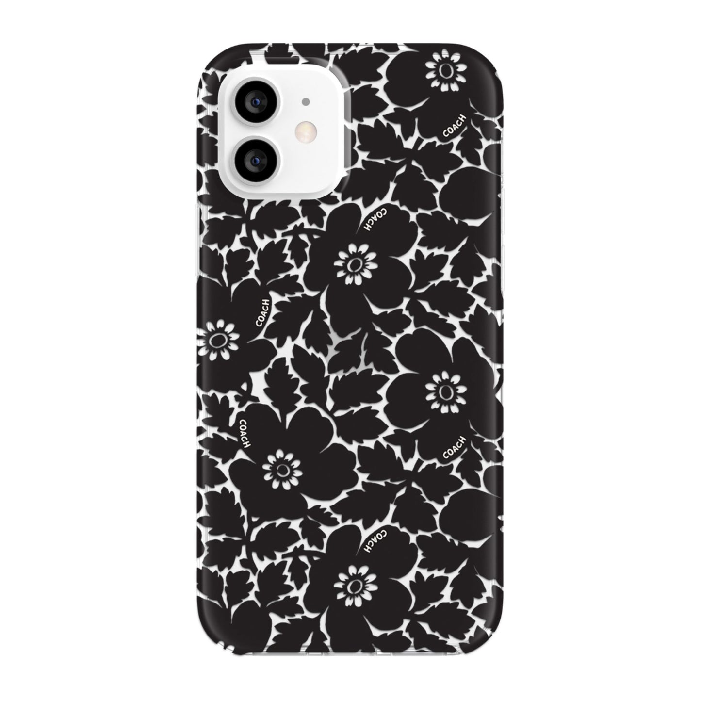 Coach - Protective Case for iPhone 12 and iPhone 12 Pro - Black Floral