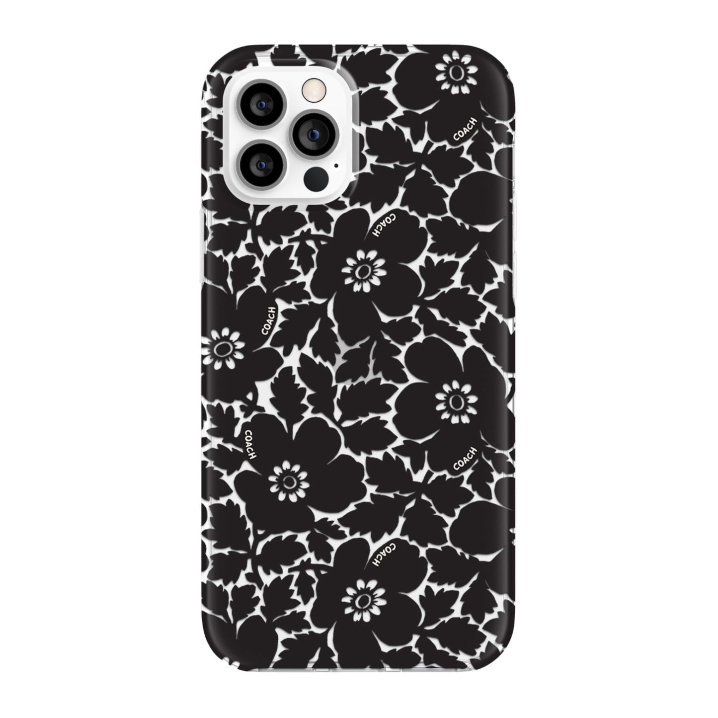 Coach - Protective Case for iPhone 12 and iPhone 12 Pro - Black Floral