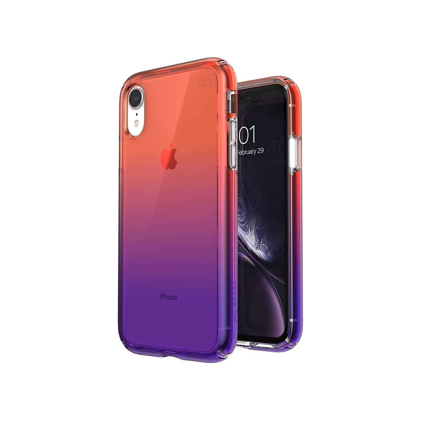 Speck Presidio Perfect-Clear Ombre Case for iPhone XR - Clear/Sunset Fade