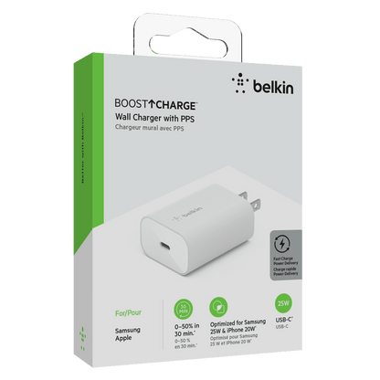 Wall Charger 25W USB-C Power Delivery with PPS White